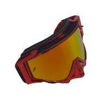 Ochelari unisex ski, snowboard, motociclism, ciclism, rama rosie lucioasa, lentila multicolora, O11RBMN